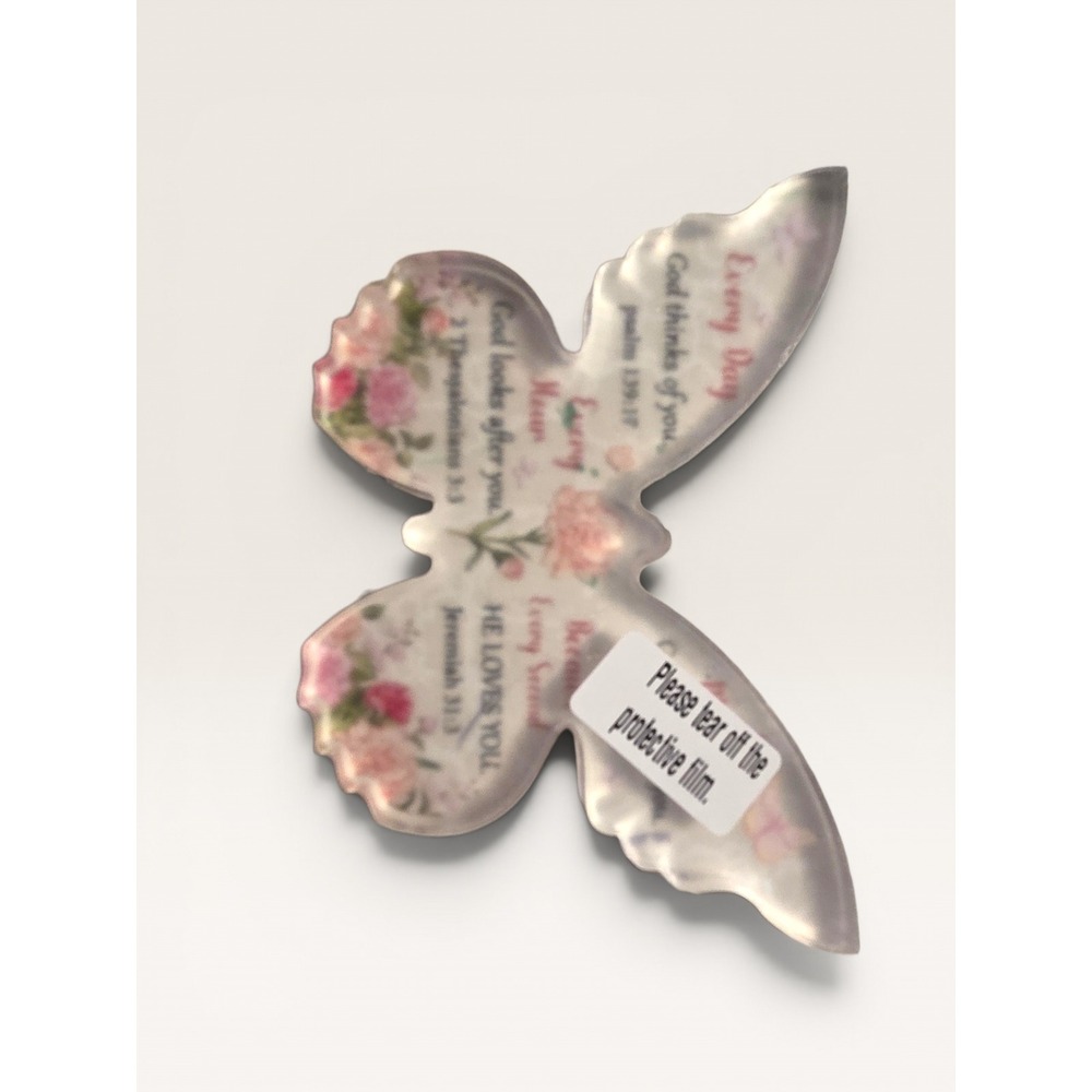 20pc Motivational Religious Acrylic Plaque Set Hearts Angels Butterfly Decor - Picture 3 of 6